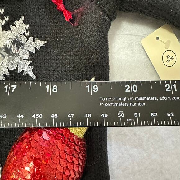 Ugly Christmas Sweater Reindeer LIGHTS UP Tinsel Xmas Party Winner Size Large - Picture 4 of 5